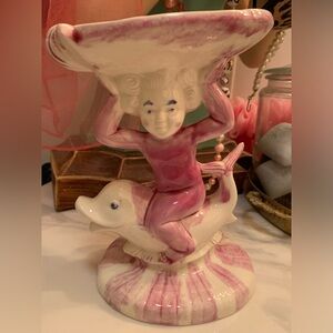 Vintage Ceramic holland mold soap holder with Dolphin